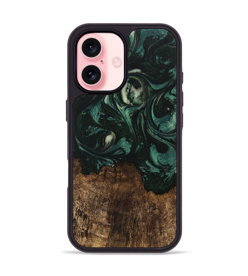 iPhone 16 Wood Phone Case - Laila (Green, 746643)