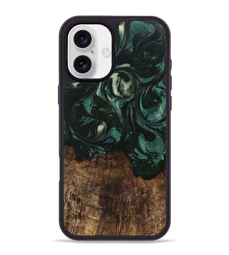 iPhone 16 Plus Wood Phone Case - Laila (Green, 746643)