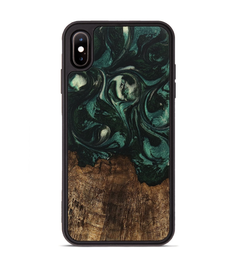 iPhone Xs Max Wood Phone Case - Laila (Green, 746643)