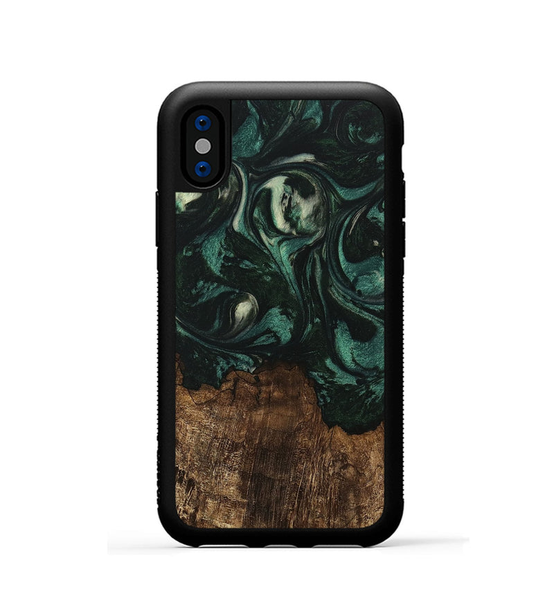 iPhone Xs Wood Phone Case - Laila (Green, 746643)