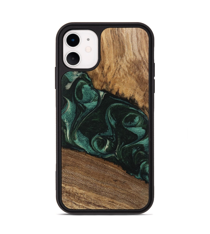 iPhone 11 Wood Phone Case - Arsenio (Green, 746646)