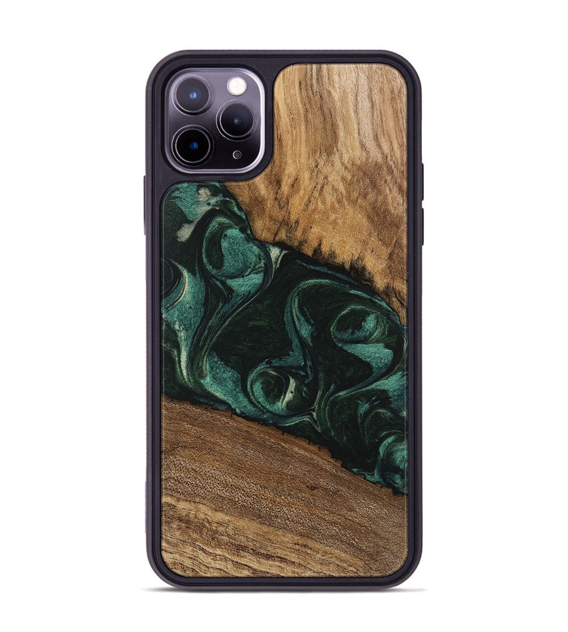 iPhone 11 Pro Max Wood Phone Case - Arsenio (Green, 746646)