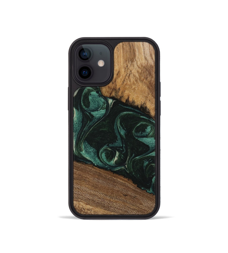 iPhone 12 mini Wood Phone Case - Arsenio (Green, 746646)