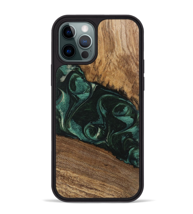 iPhone 12 Pro Max Wood Phone Case - Arsenio (Green, 746646)