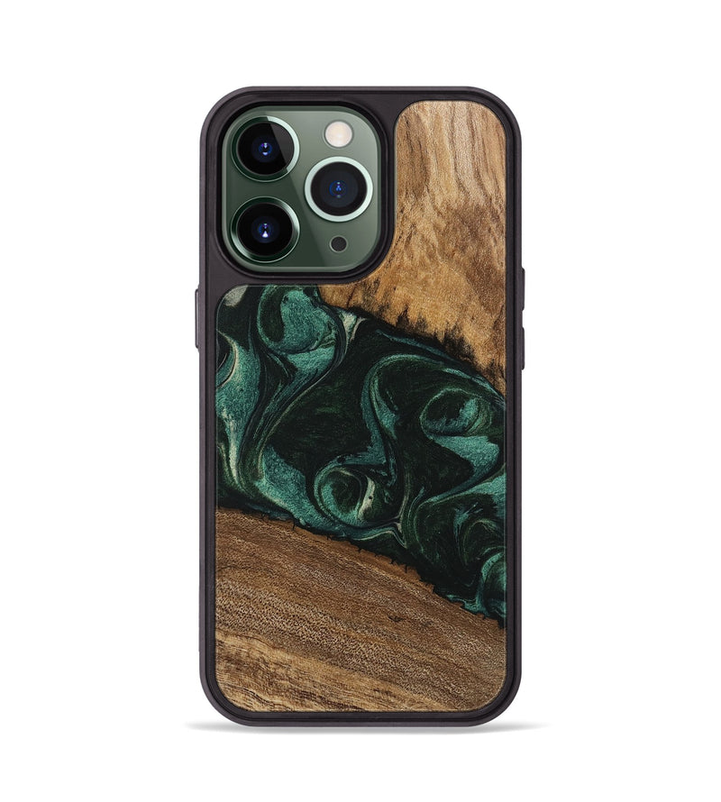 iPhone 13 Pro Wood Phone Case - Arsenio (Green, 746646)