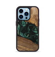 iPhone 14 Pro Wood Phone Case - Arsenio (Green, 746646)