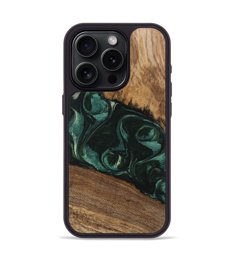 iPhone 15 Pro Wood Phone Case - Arsenio (Green, 746646)