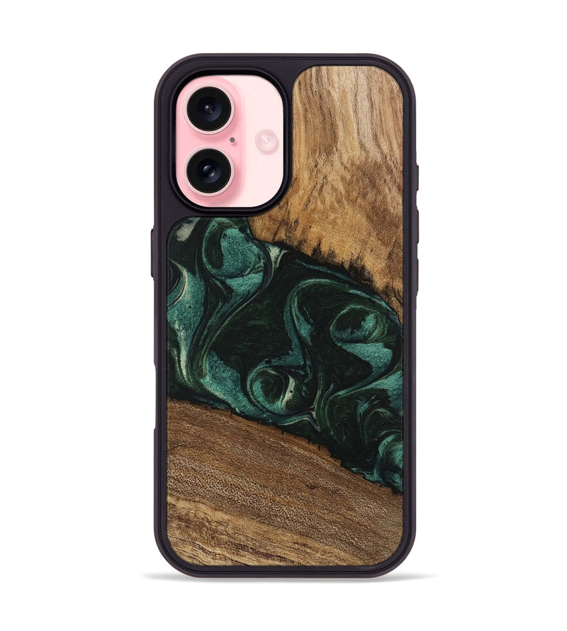 iPhone 16 Wood Phone Case - Arsenio (Green, 746646)