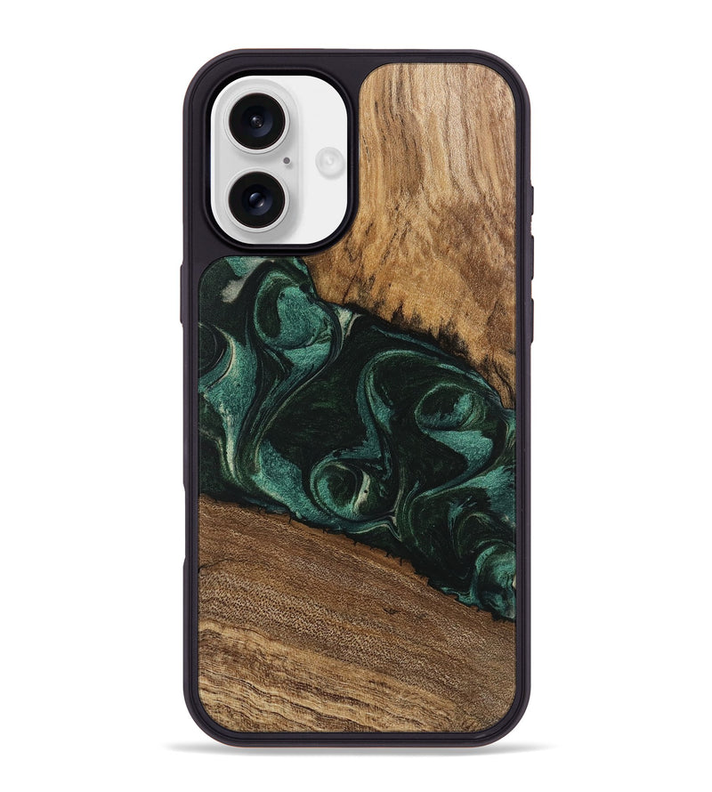 iPhone 16 Plus Wood Phone Case - Arsenio (Green, 746646)