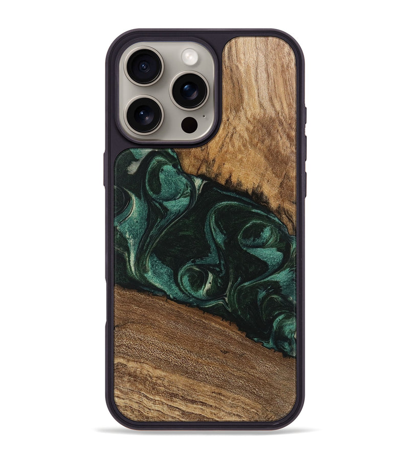 iPhone 16 Pro Max Wood Phone Case - Arsenio (Green, 746646)