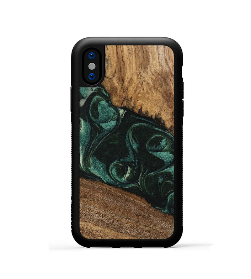 iPhone Xs Wood Phone Case - Arsenio (Green, 746646)