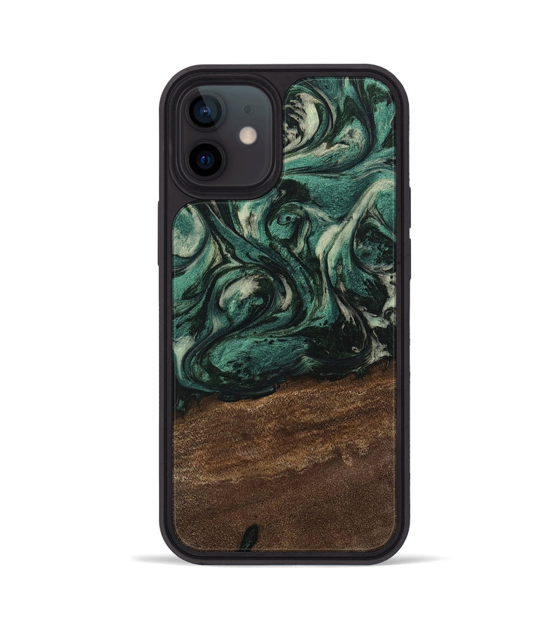 iPhone 12 Wood Phone Case - Kaisen (Green, 746651)