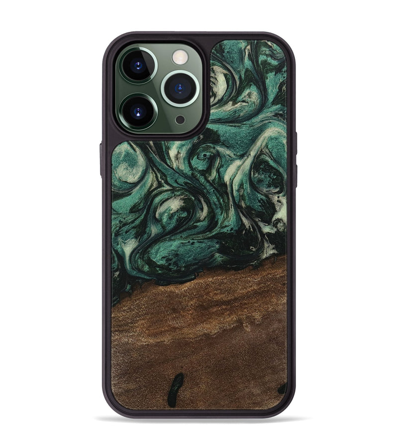 iPhone 13 Pro Max Wood Phone Case - Kaisen (Green, 746651)