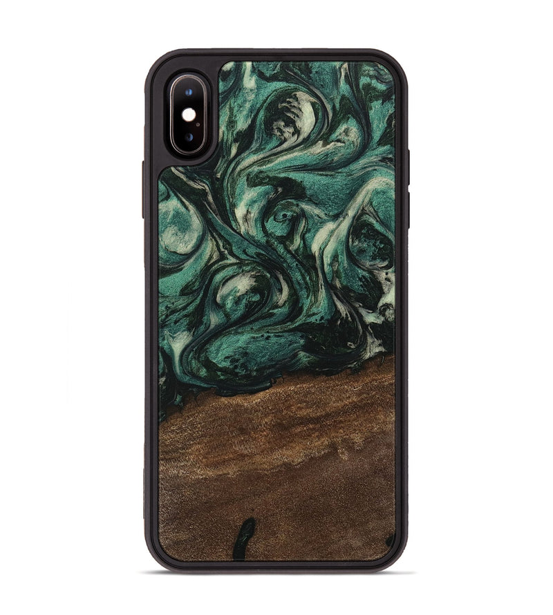 iPhone Xs Max Wood Phone Case - Kaisen (Green, 746651)