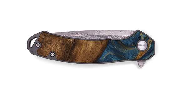 EDC Wood Pocket Knife - Gigi (Teal & Gold, 746653)