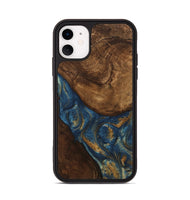 iPhone 11 Wood Phone Case - Gigi (Teal & Gold, 746653)