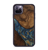 iPhone 11 Pro Max Wood Phone Case - Gigi (Teal & Gold, 746653)