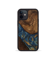 iPhone 12 mini Wood Phone Case - Gigi (Teal & Gold, 746653)