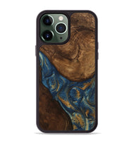 iPhone 13 Pro Max Wood Phone Case - Gigi (Teal & Gold, 746653)