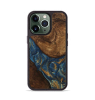 iPhone 13 Pro Wood Phone Case - Gigi (Teal & Gold, 746653)