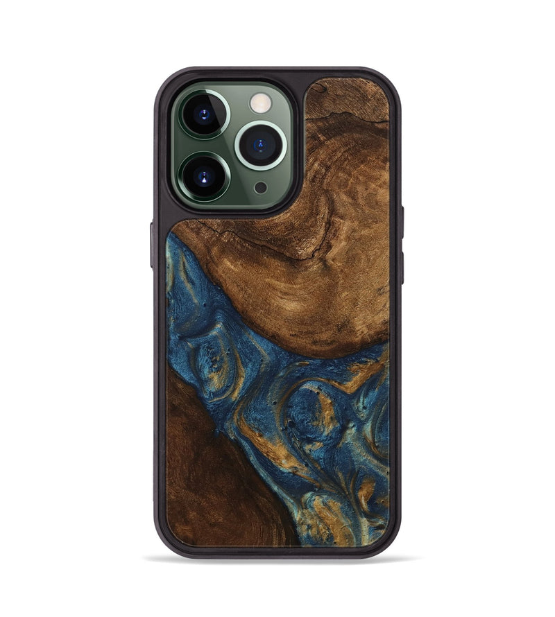 iPhone 13 Pro Wood Phone Case - Gigi (Teal & Gold, 746653)