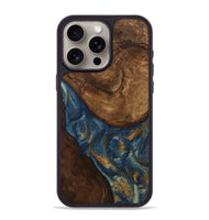 iPhone 15 Pro Max Wood Phone Case - Gigi (Teal & Gold, 746653)