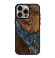 iPhone 16 Pro Max Wood Phone Case - Gigi (Teal & Gold, 746653)