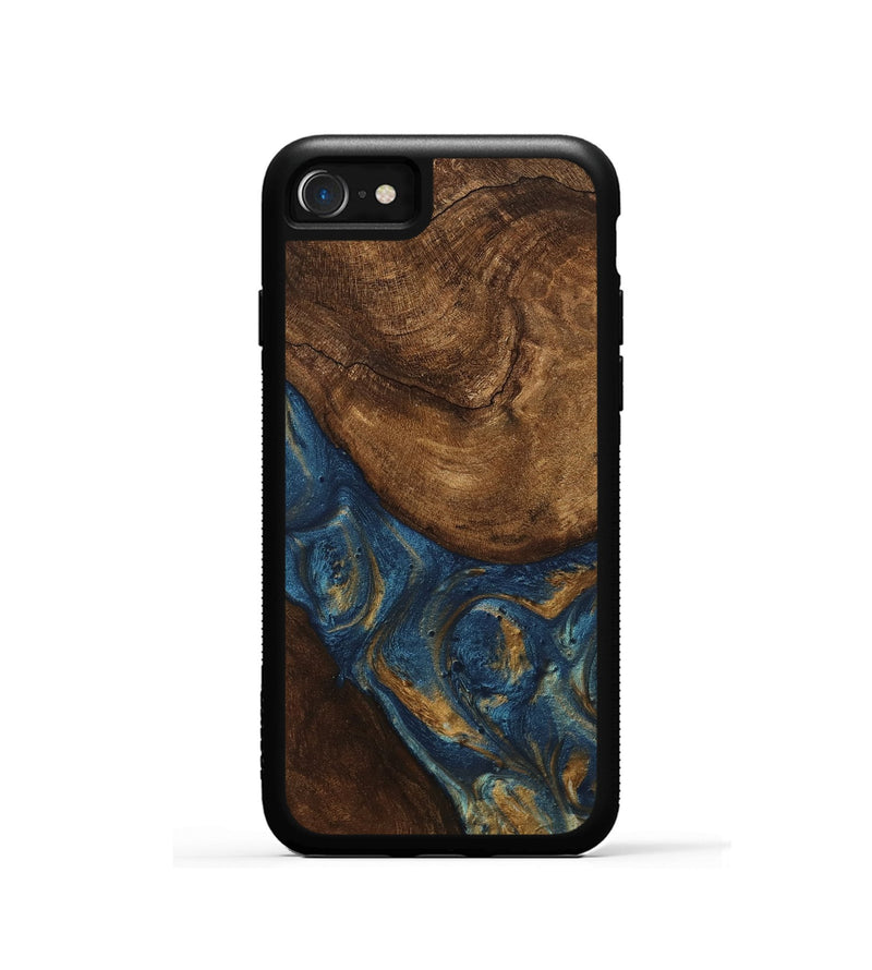 iPhone SE Wood Phone Case - Gigi (Teal & Gold, 746653)