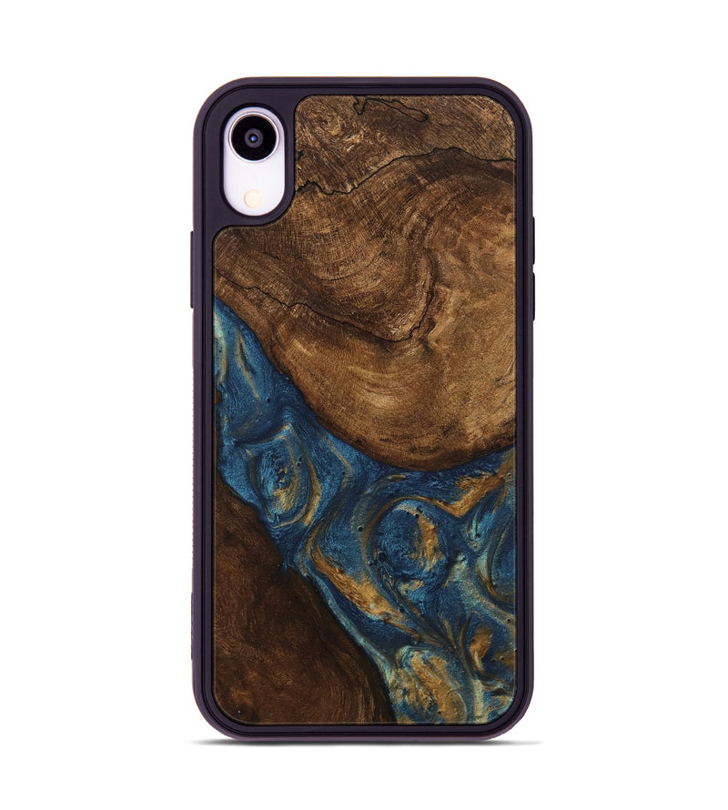 iPhone Xr Wood Phone Case - Gigi (Teal & Gold, 746653)