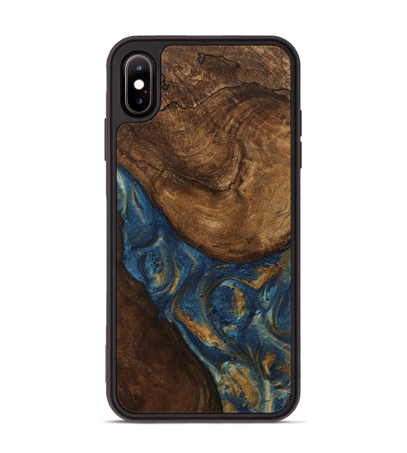 iPhone Xs Max Wood Phone Case - Gigi (Teal & Gold, 746653)