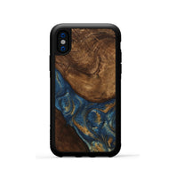 iPhone Xs Wood Phone Case - Gigi (Teal & Gold, 746653)