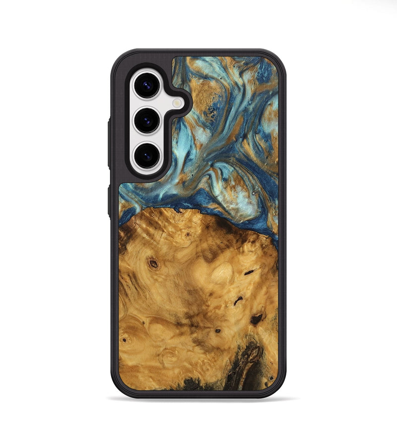 Galaxy S25 Plus Wood Phone Case - Jaylyn (Teal & Gold, 746655)