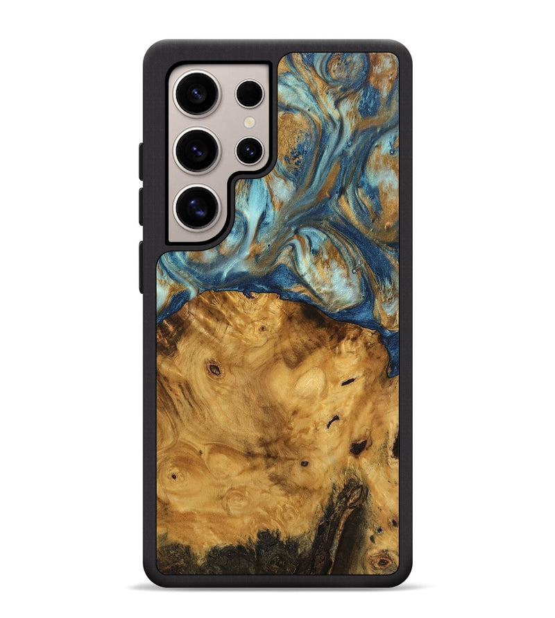 Galaxy S25 Ultra Wood Phone Case - Jaylyn (Teal & Gold, 746655)