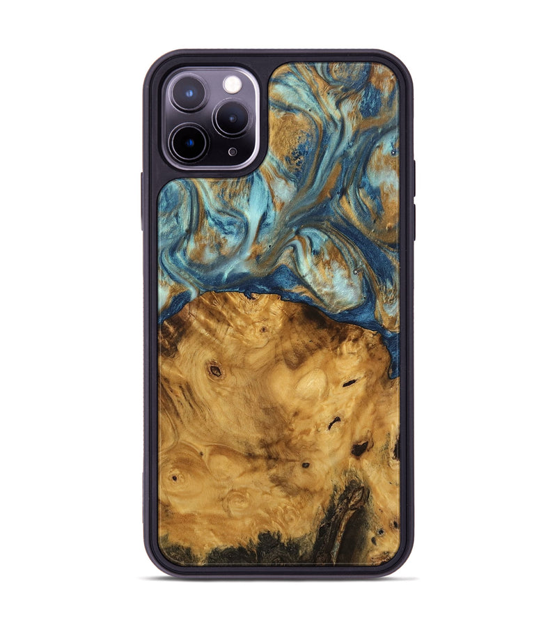 iPhone 11 Pro Max Wood Phone Case - Jaylyn (Teal & Gold, 746655)