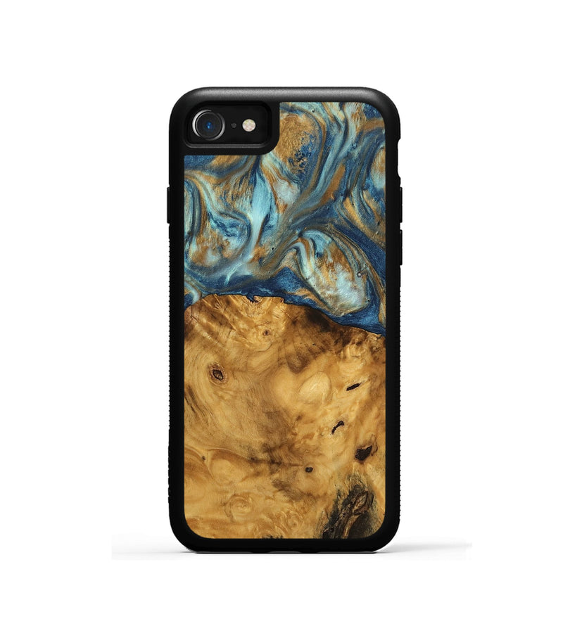 iPhone SE Wood Phone Case - Jaylyn (Teal & Gold, 746655)