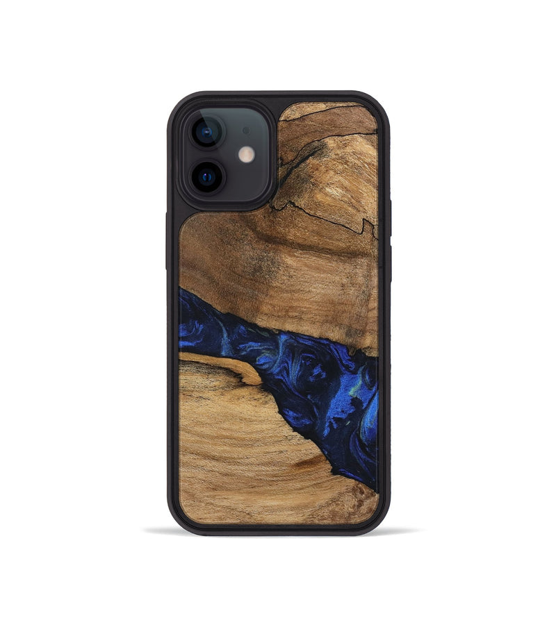 iPhone 12 mini Wood Phone Case - Enoch (Blue, 746656)