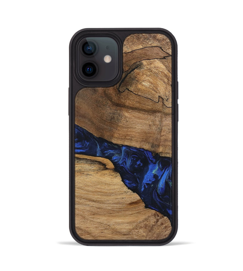 iPhone 12 Wood Phone Case - Enoch (Blue, 746656)