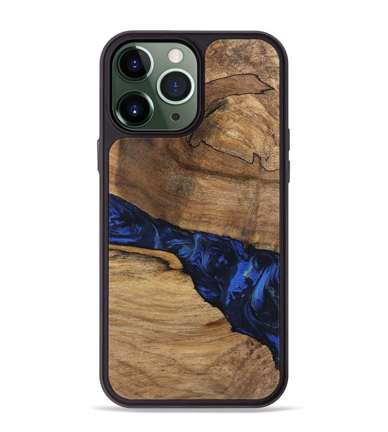 iPhone 13 Pro Max Wood Phone Case - Enoch (Blue, 746656)