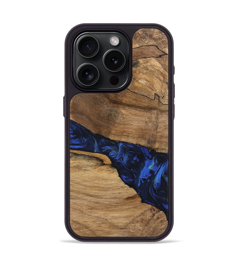 iPhone 15 Pro Wood Phone Case - Enoch (Blue, 746656)