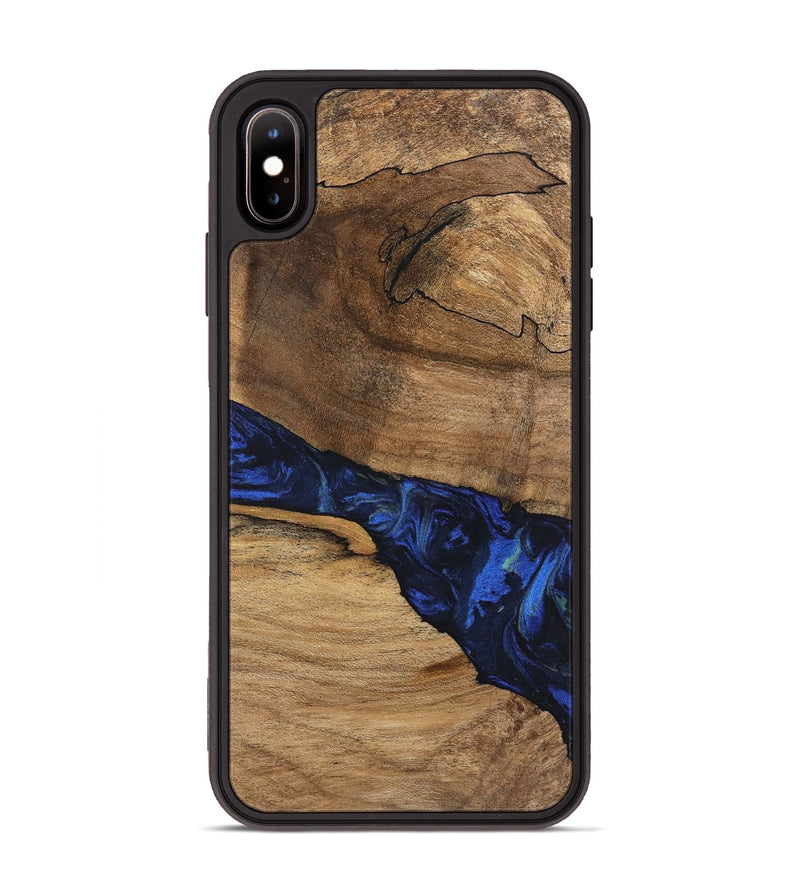 iPhone Xs Max Wood Phone Case - Enoch (Blue, 746656)