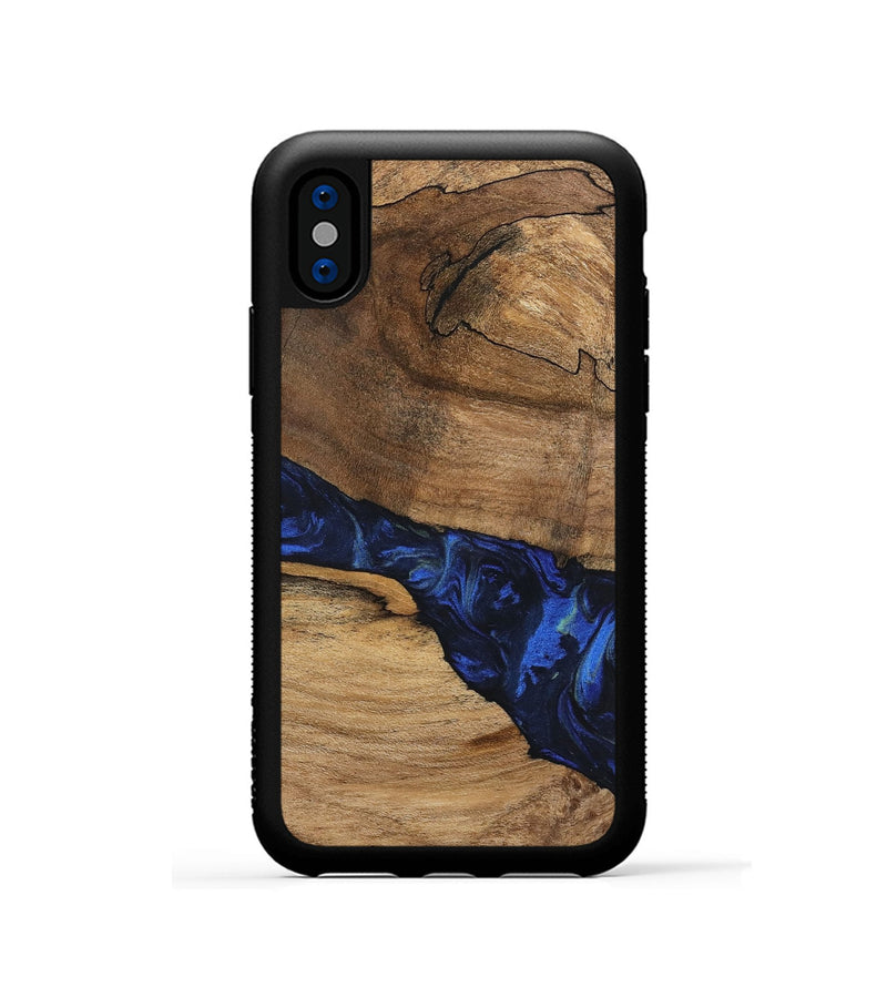 iPhone Xs Wood Phone Case - Enoch (Blue, 746656)