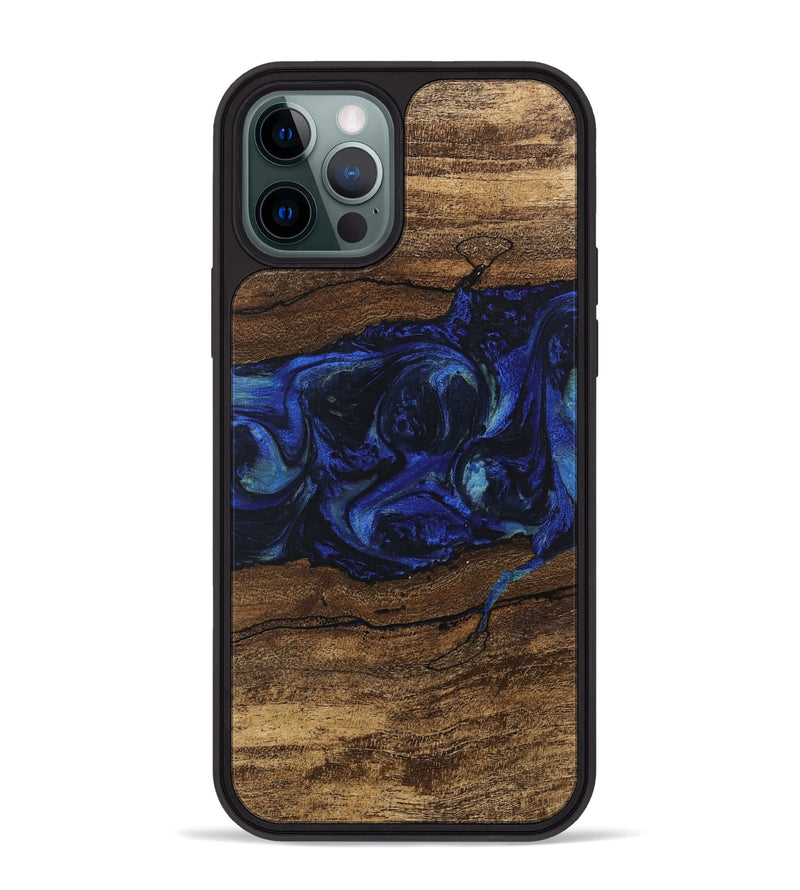 iPhone 12 Pro Max Wood Phone Case - Laraine (Blue, 746657)