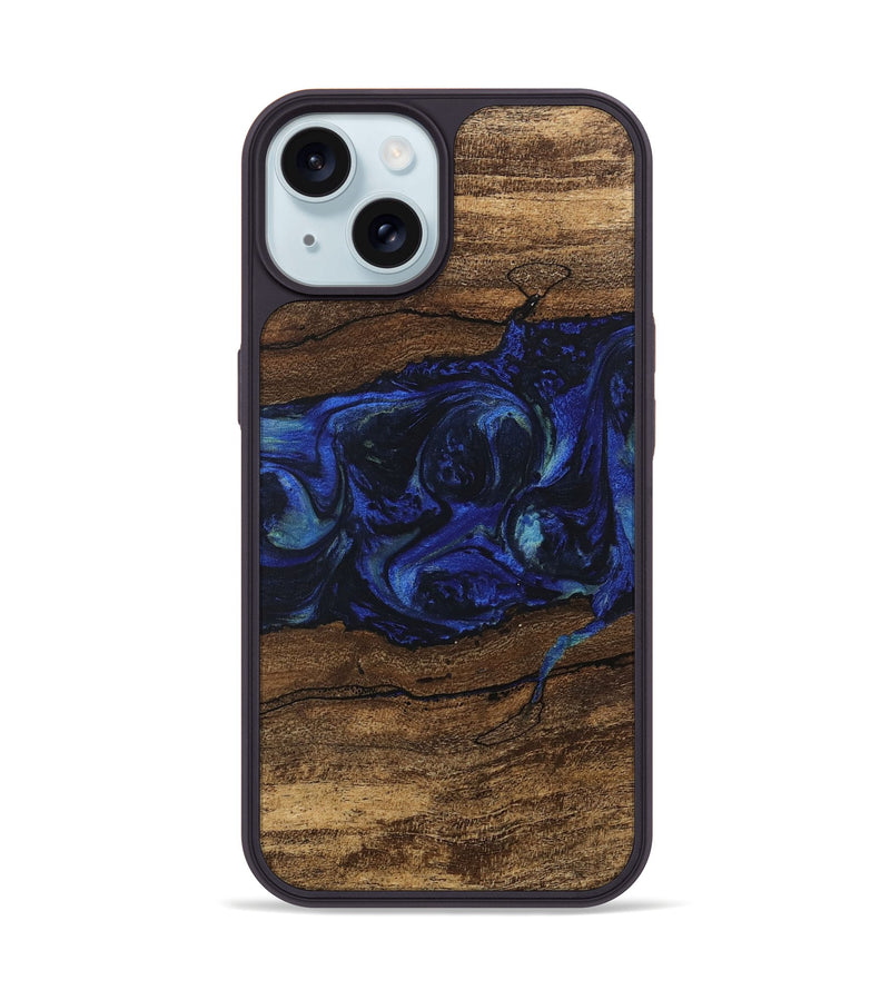 iPhone 15 Wood Phone Case - Laraine (Blue, 746657)