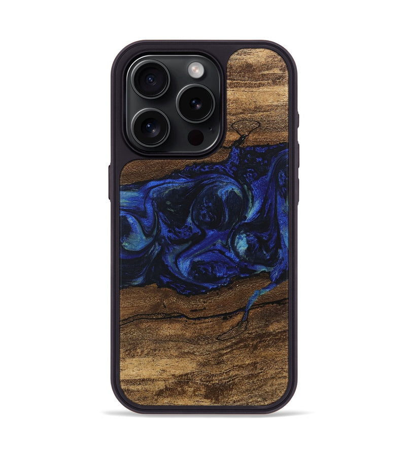 iPhone 15 Pro Wood Phone Case - Laraine (Blue, 746657)