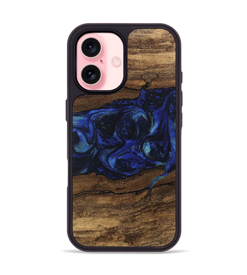 iPhone 16 Wood Phone Case - Laraine (Blue, 746657)