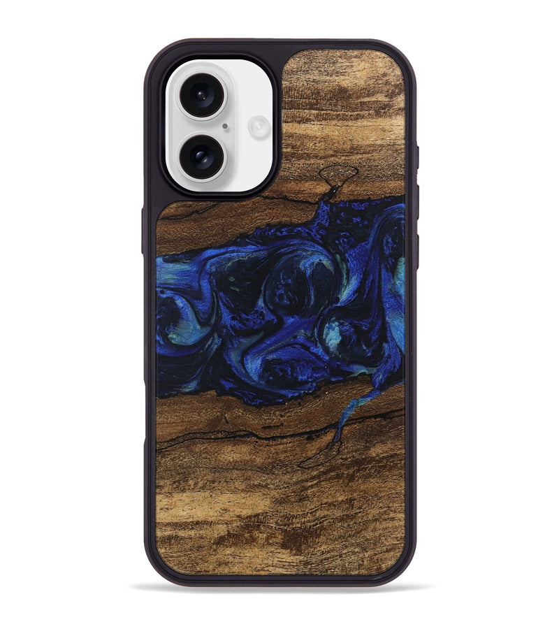 iPhone 16 Plus Wood Phone Case - Laraine (Blue, 746657)