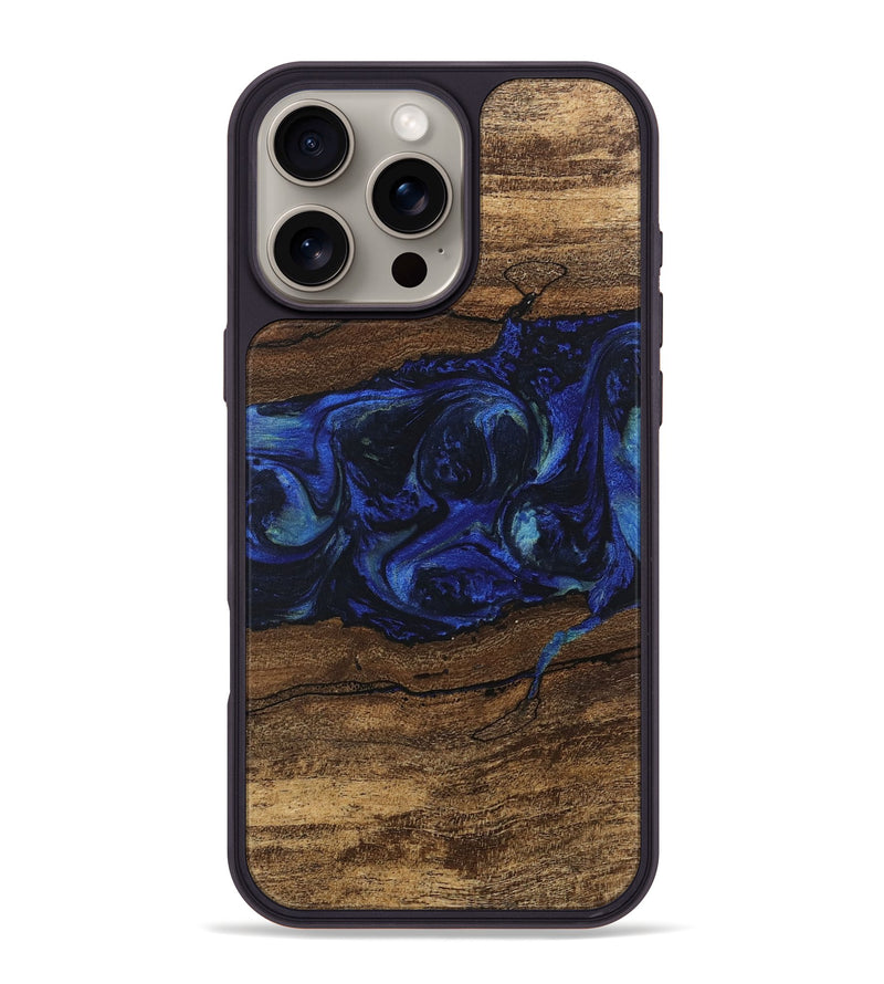 iPhone 16 Pro Max Wood Phone Case - Laraine (Blue, 746657)