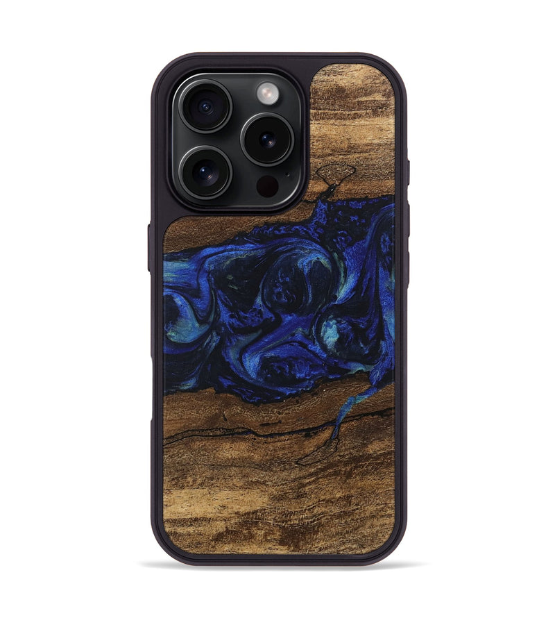 iPhone 16 Pro Wood Phone Case - Laraine (Blue, 746657)