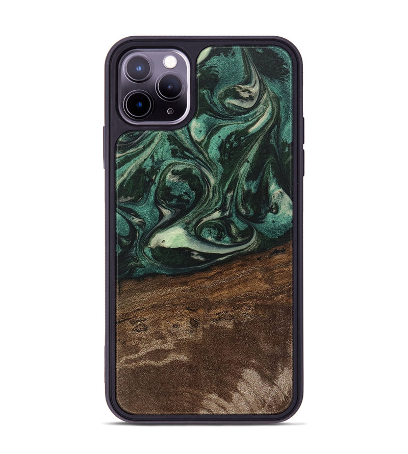 iPhone 11 Pro Max Wood Phone Case - Sonji (Green, 746660)