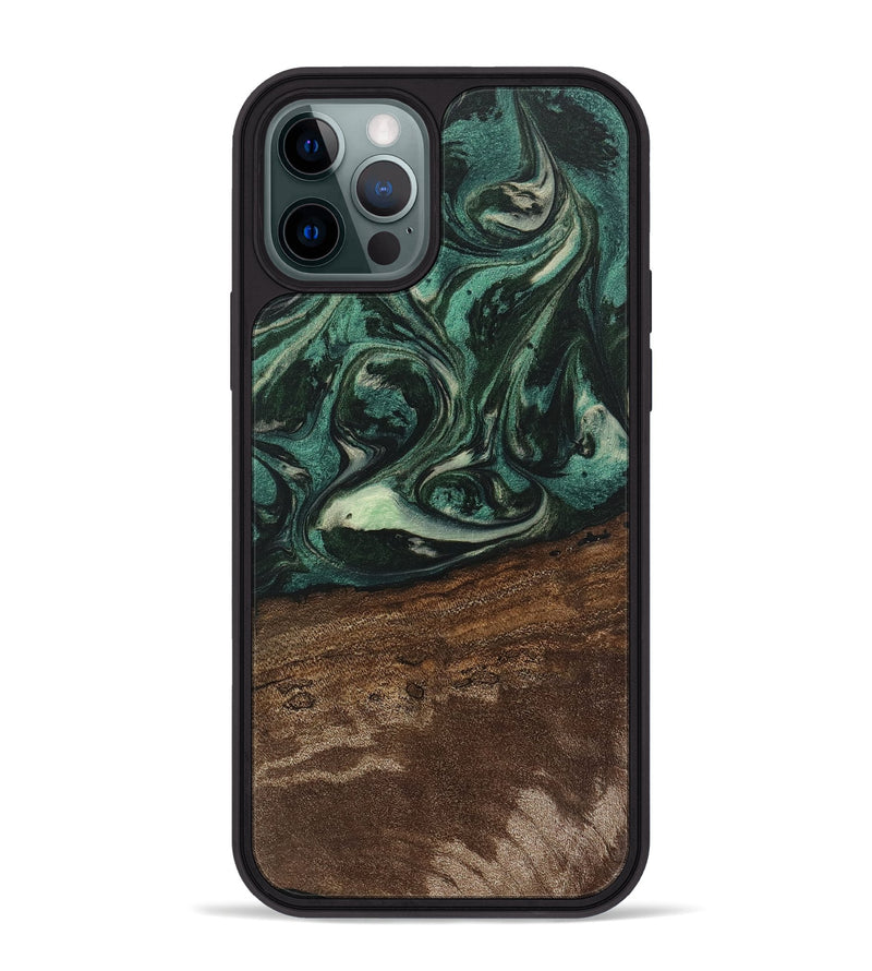 iPhone 12 Pro Max Wood Phone Case - Sonji (Green, 746660)